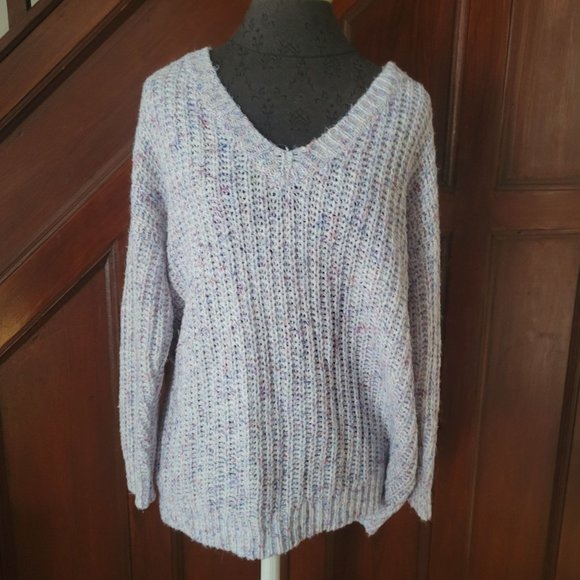 Torrid Womens Multicolor Speckled Knit V-Neck Sweater Size 1 - Picture 1 of 9
